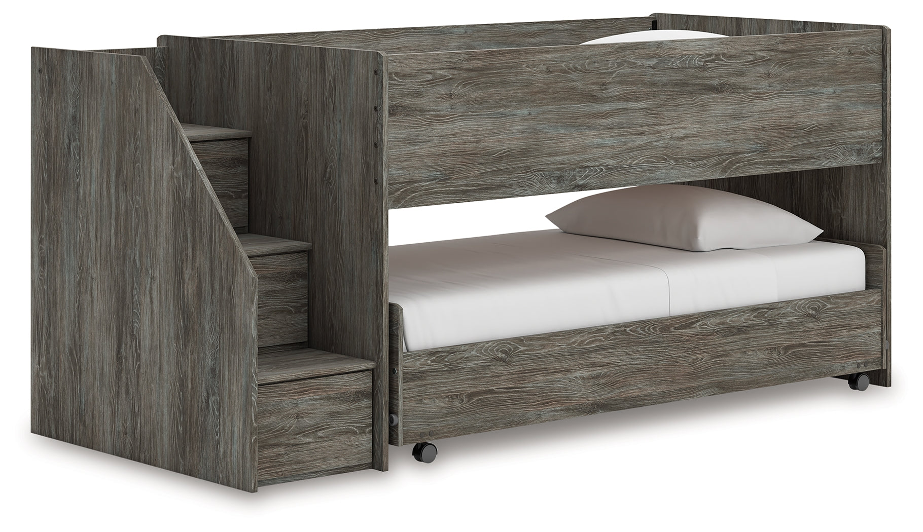 Lullora Furniture - Ashley Furniture - Frandern Bedroom - Twin over Twin Loft Bed / Gray - B4480B13