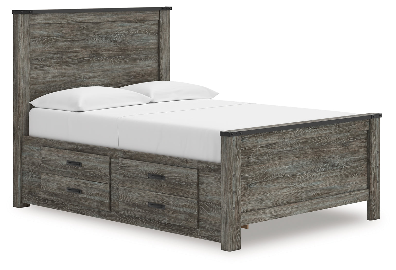Lullora Furniture - Ashley Furniture - Frandern Bedroom - Full Panel Bed with Storage / Black/Gray - B4480B24