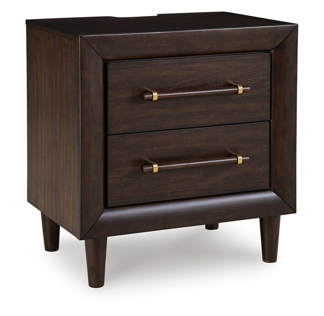 Lullora Furniture - Ashley Furniture - Dantenton Bedroom - Two Drawer Night Stand / Merlot - B611-92