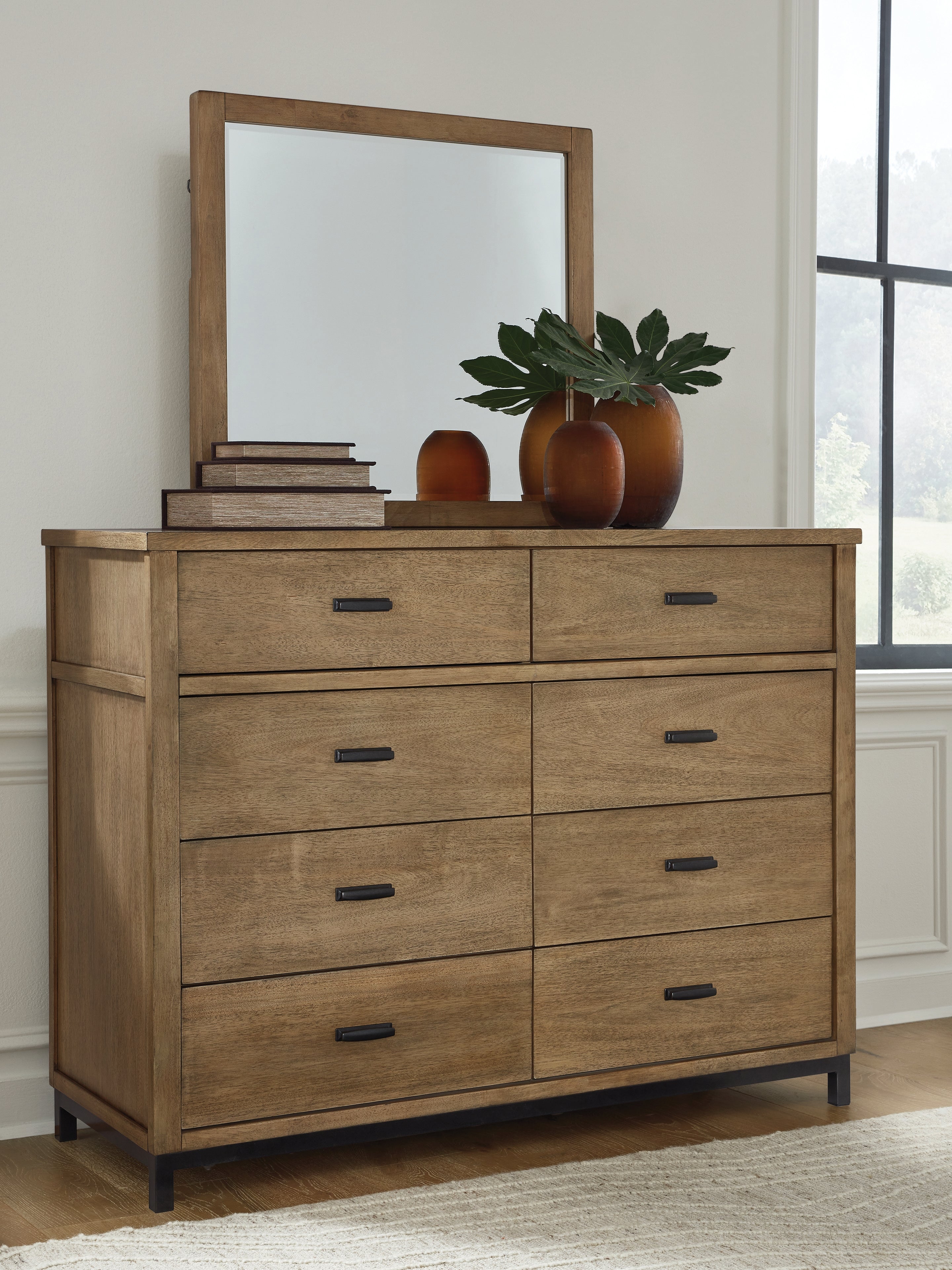 Lullora Furniture - Ashley Furniture - Tomtyn Bedroom - Dresser and Mirror / Light Brown - B622B1