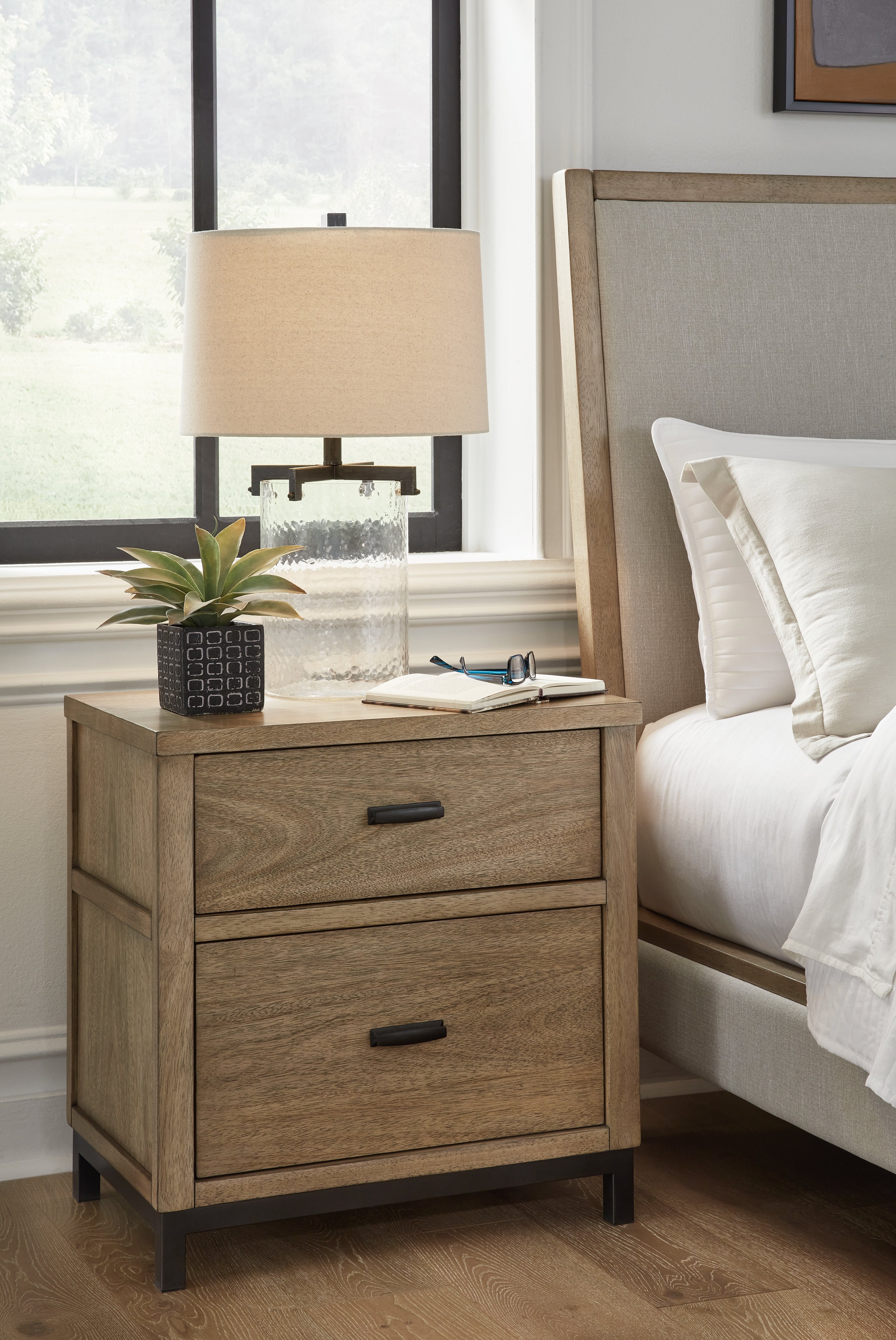 Lullora Furniture - Ashley Furniture - Tomtyn Bedroom - Two Drawer Night Stand / Light Brown - B622-92