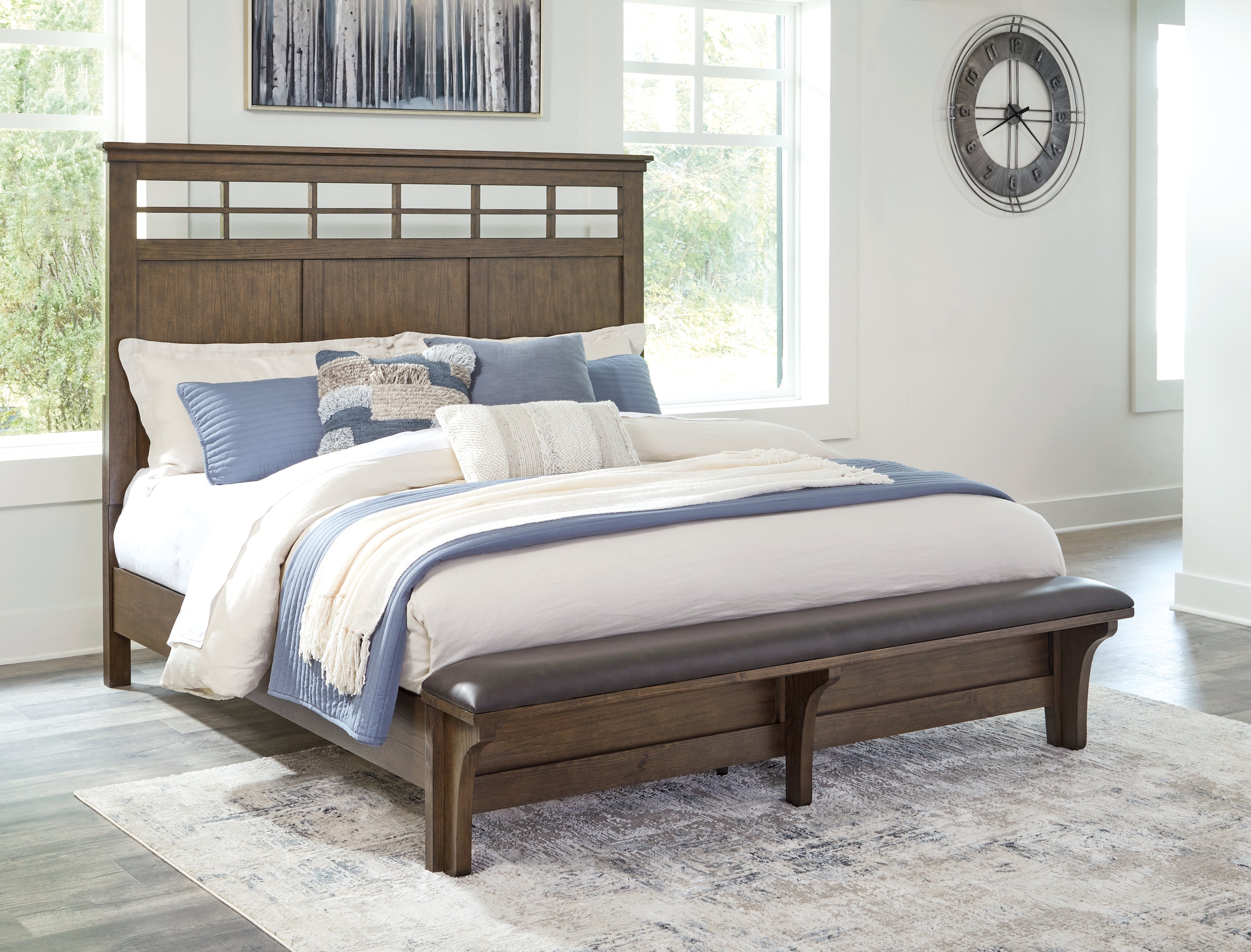 Lullora Furniture - Ashley Furniture - Shawbeck Bedroom - King Panel Bed / Dark Brown - B625B4