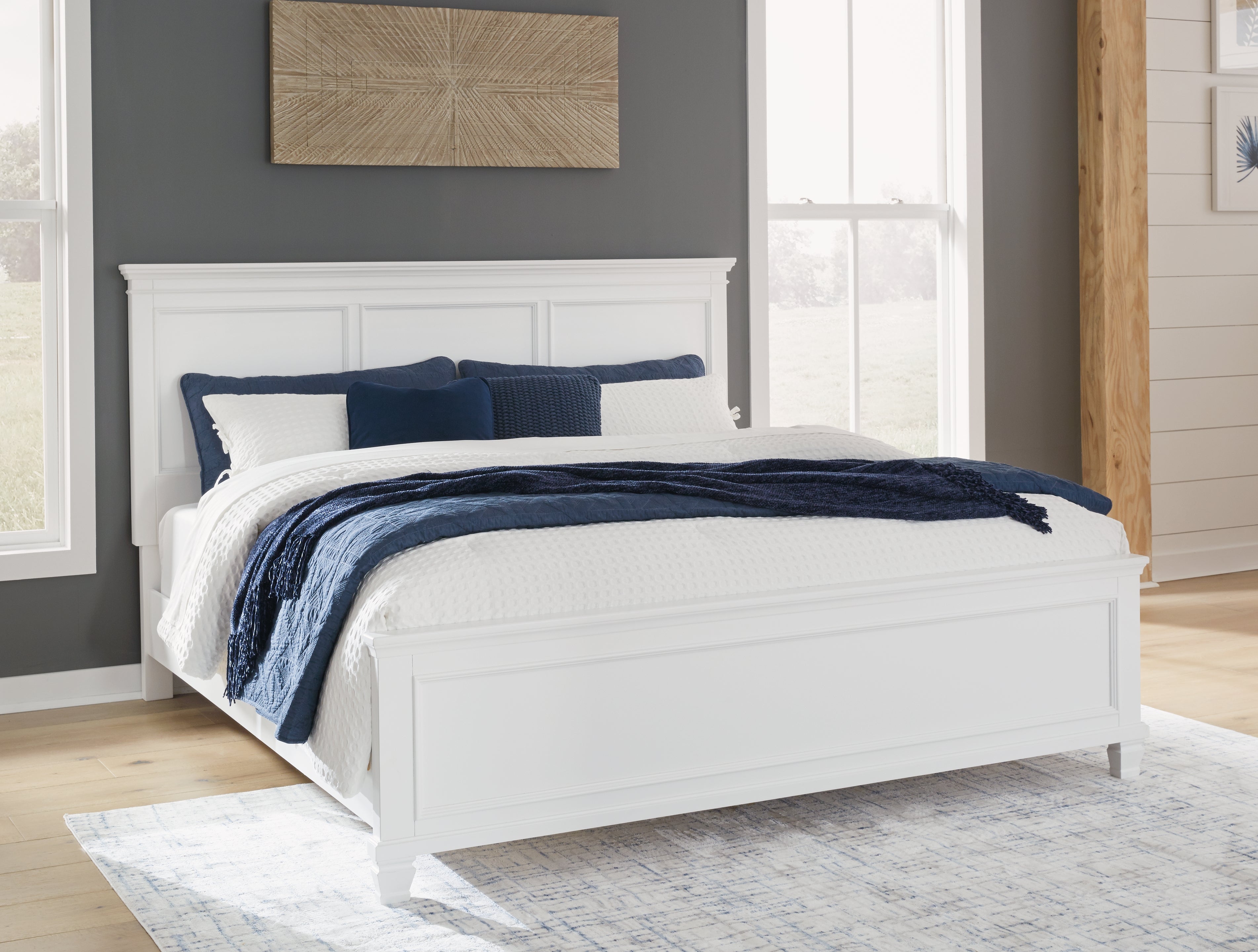 Lullora Furniture - Ashley Furniture - Fortman Bedroom - California King Panel Bed / White - B680B5