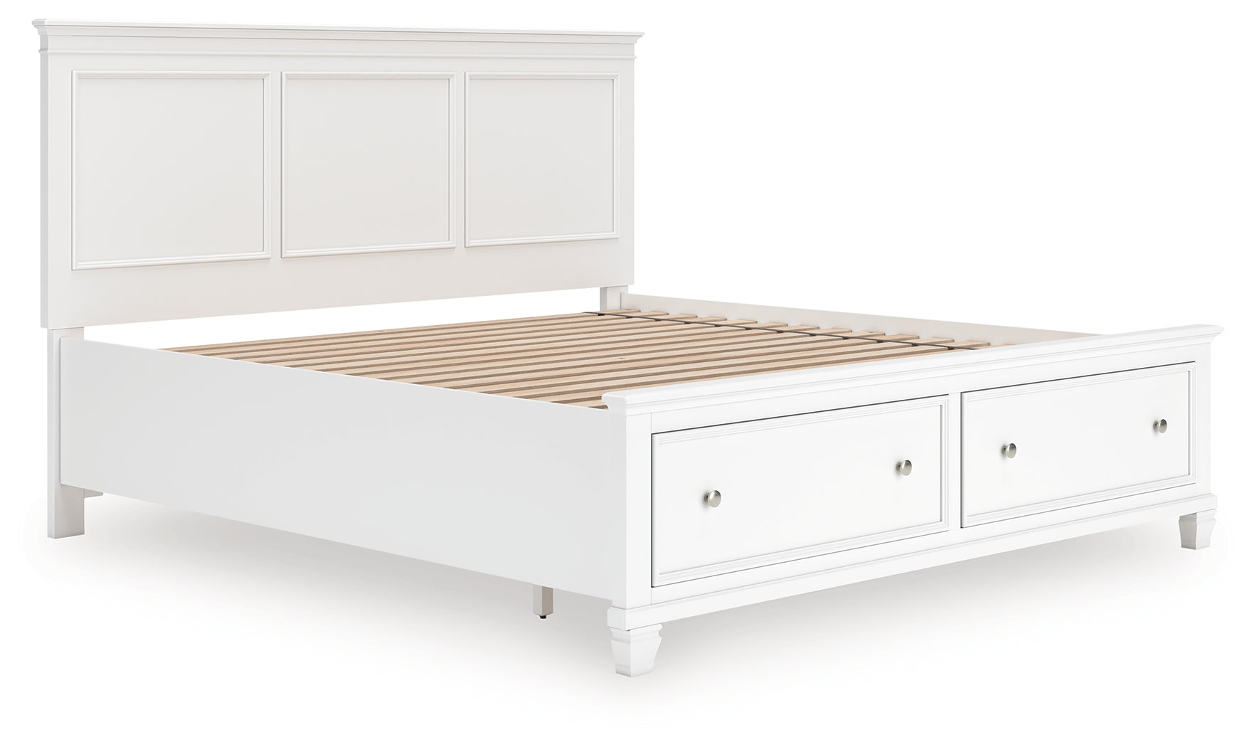 Lullora Furniture - Ashley Furniture - Fortman Bedroom - King Panel Storage Bed / White - B680B22
