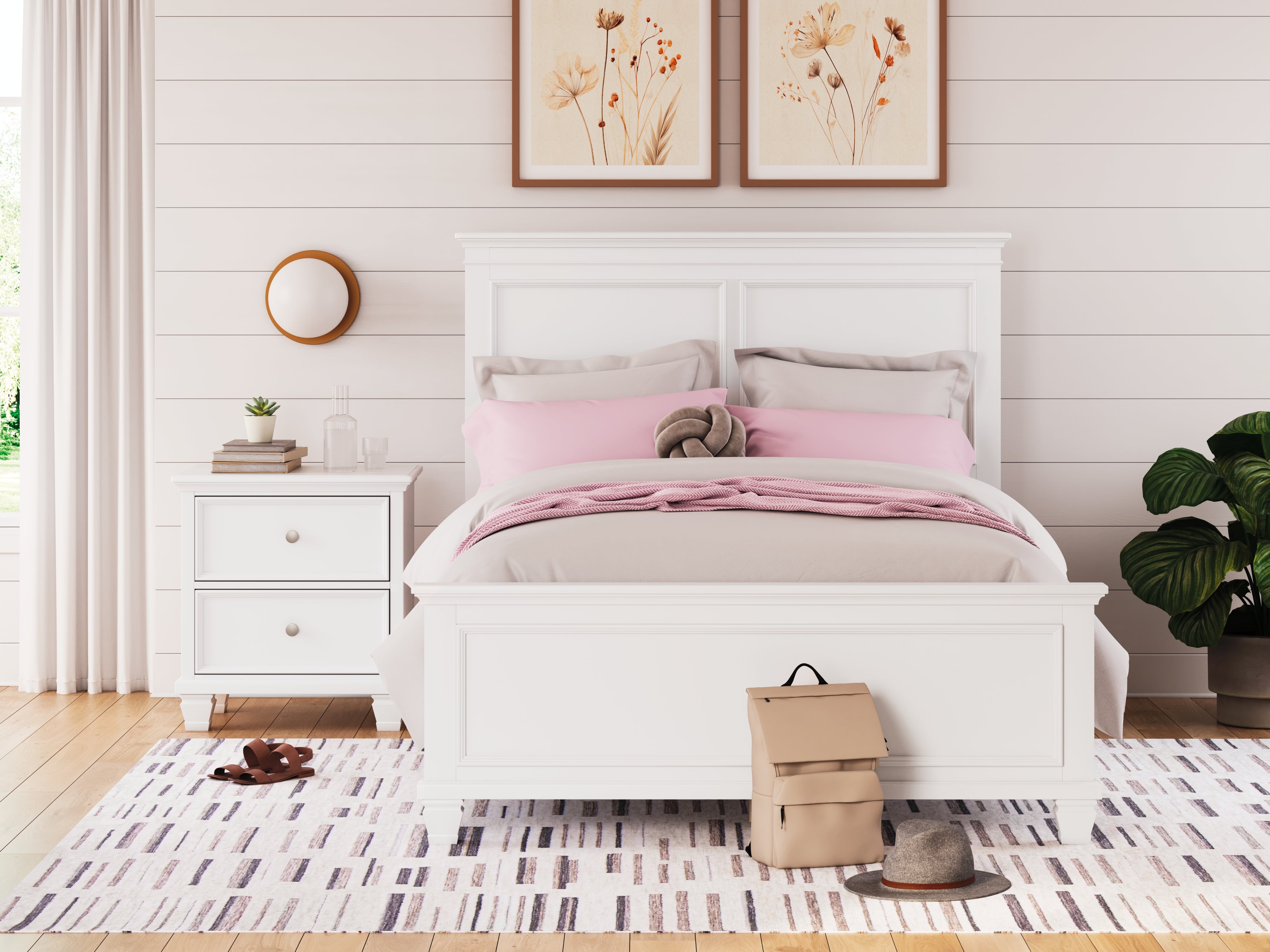Lullora Furniture - Ashley Furniture - Fortman Bedroom - Full Panel Bed / White - B680B8