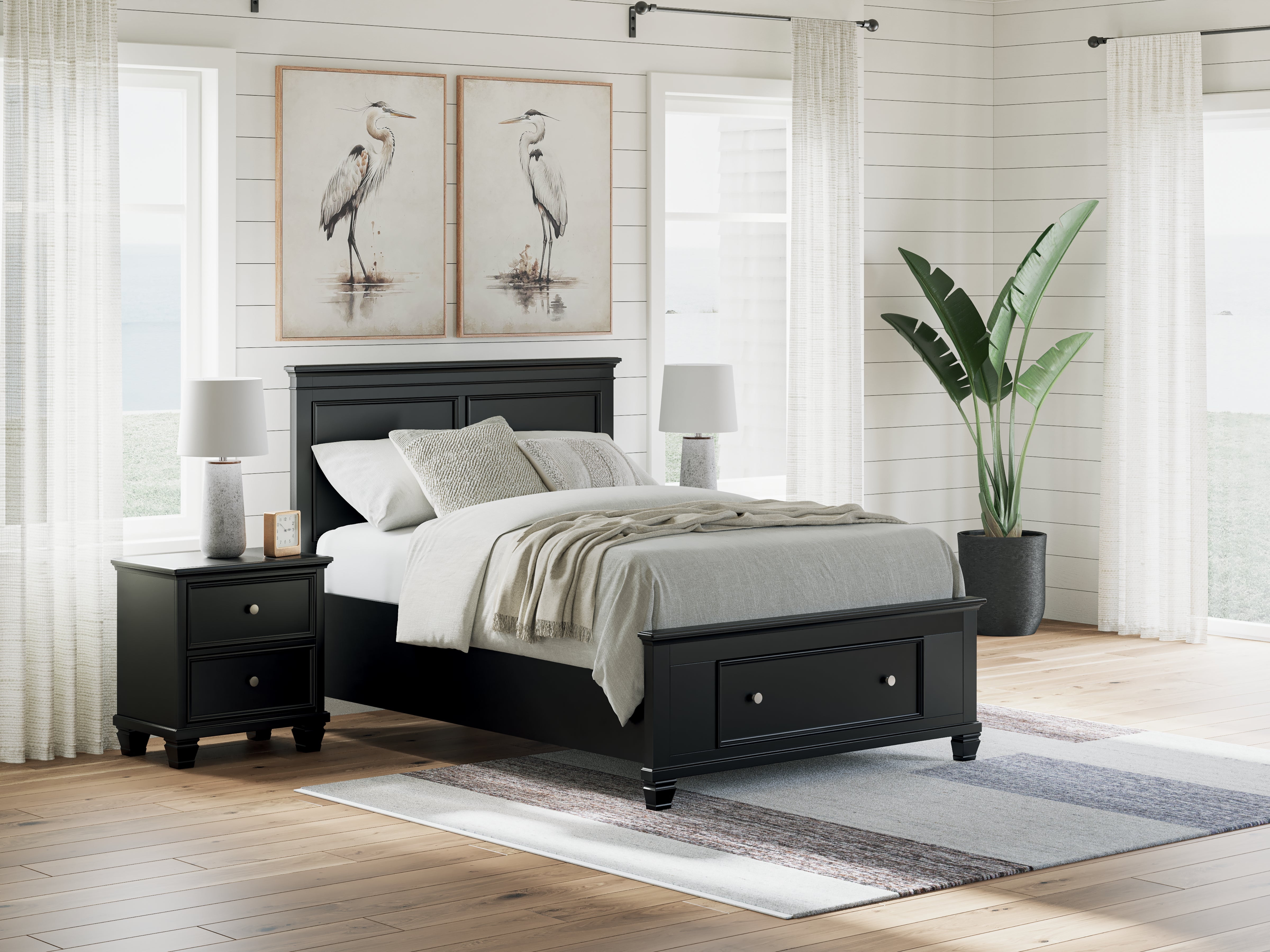Lullora Furniture - Ashley Furniture - Lanolee Bedroom - Full Panel Storage Bed / Black - B687B22