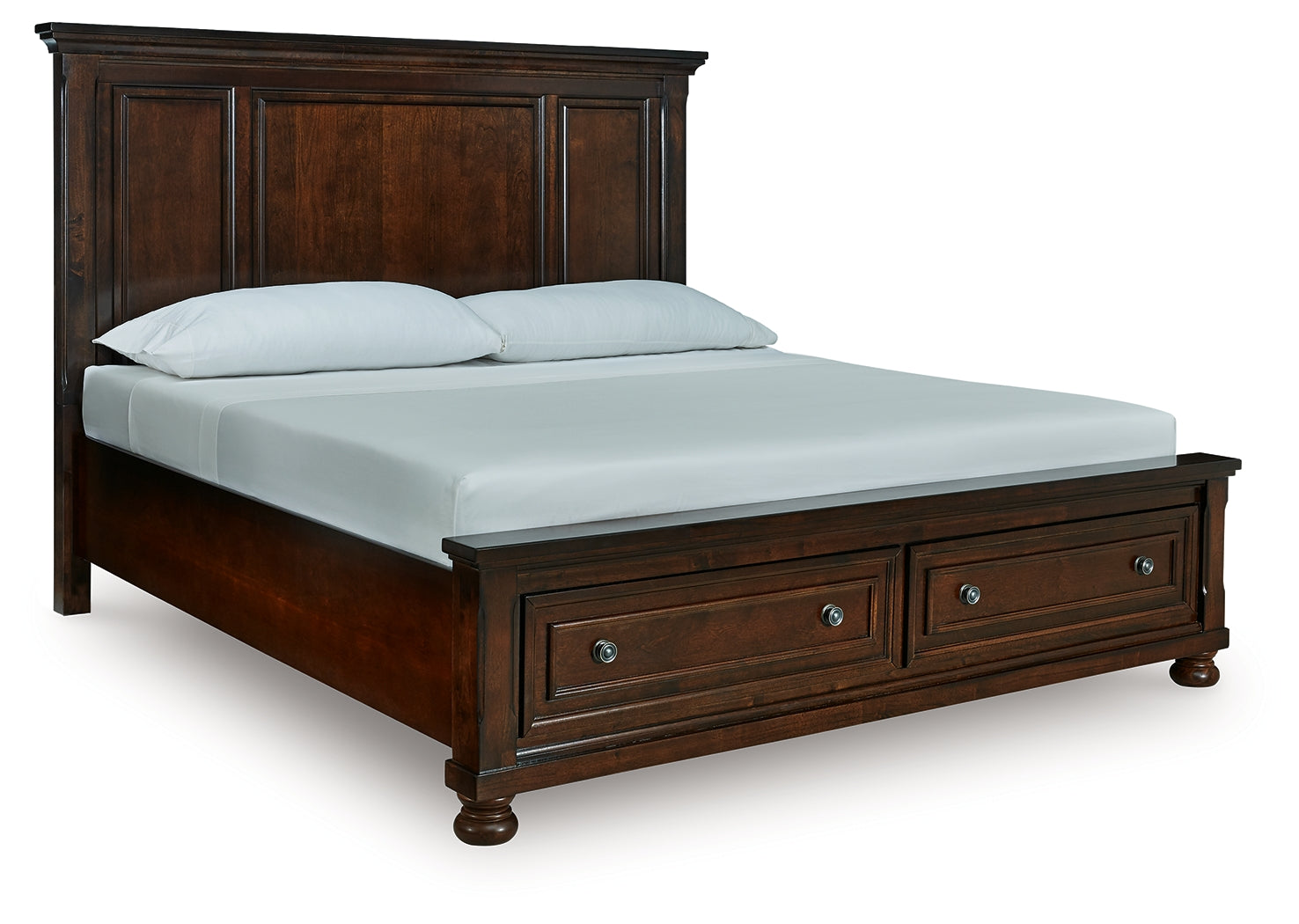 Lullora Furniture - Ashley Furniture - Porter Bedroom - California King Panel Storage Bed / Rustic Brown - B697B46