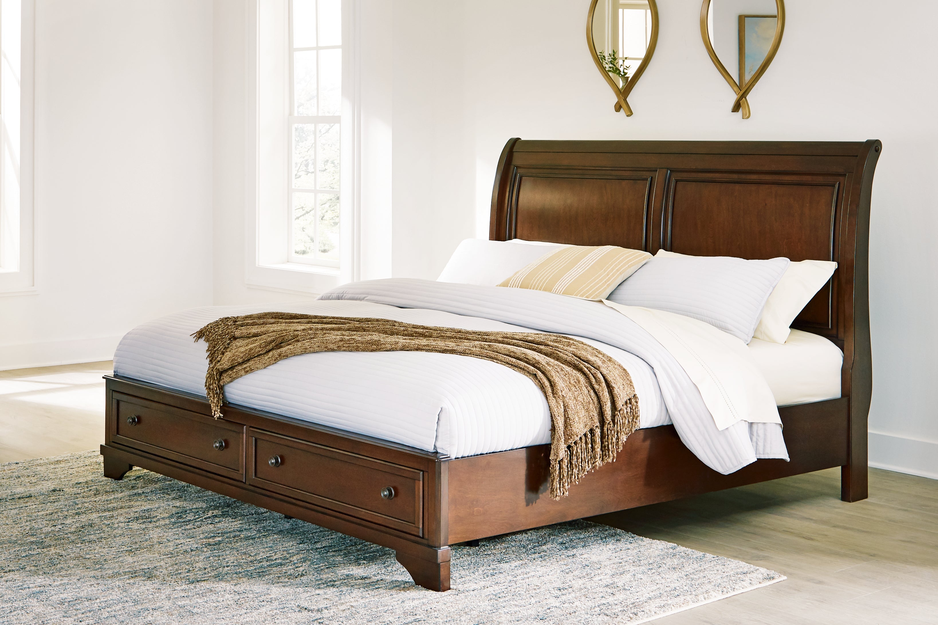 Lullora Furniture - Ashley Furniture - Trellington Bedroom - King Sleigh Storage Bed / Brown - B716B2