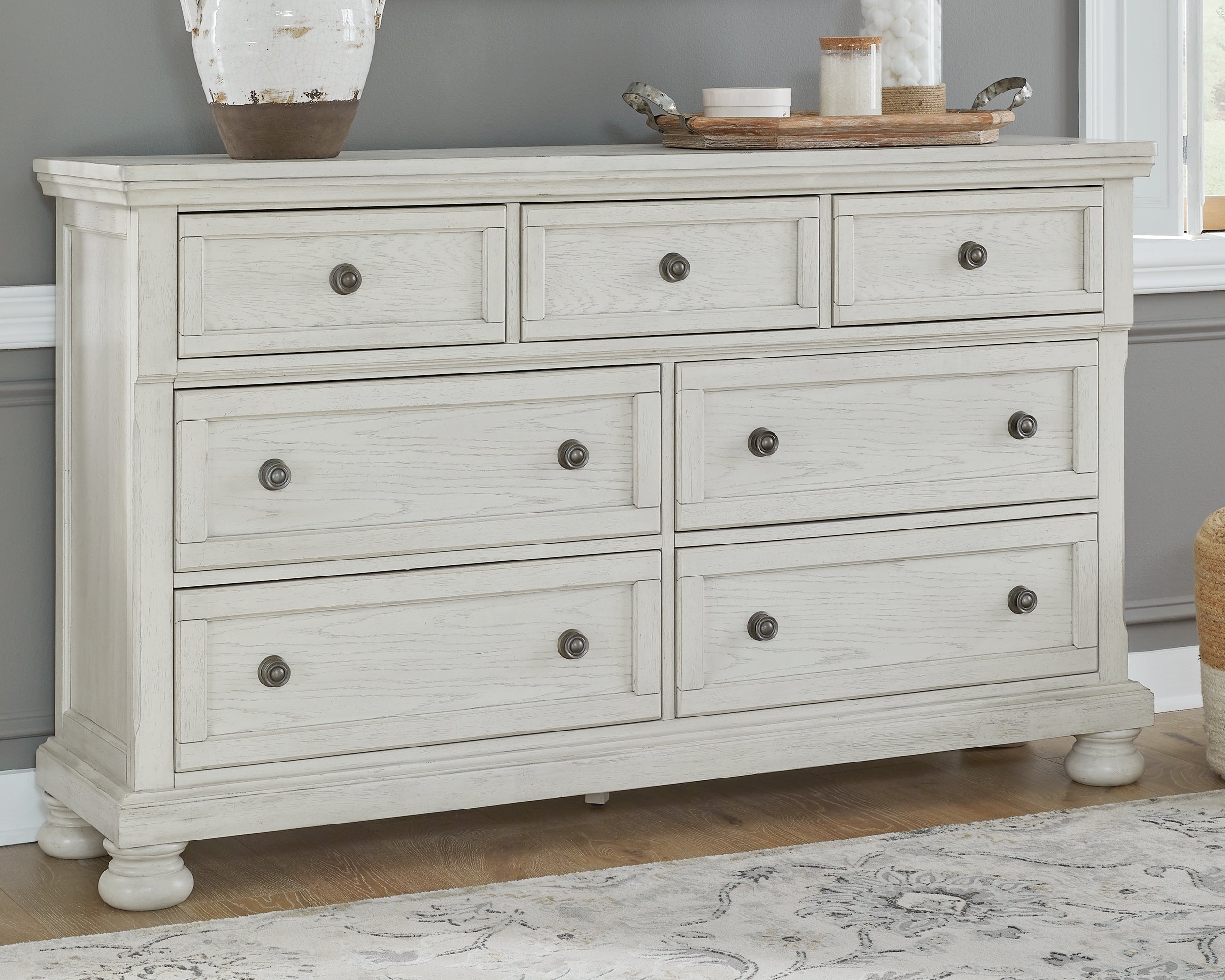 Lullora Furniture - Ashley Furniture - Robbinsdale Bedroom - Dresser / Antique White - B742-31
