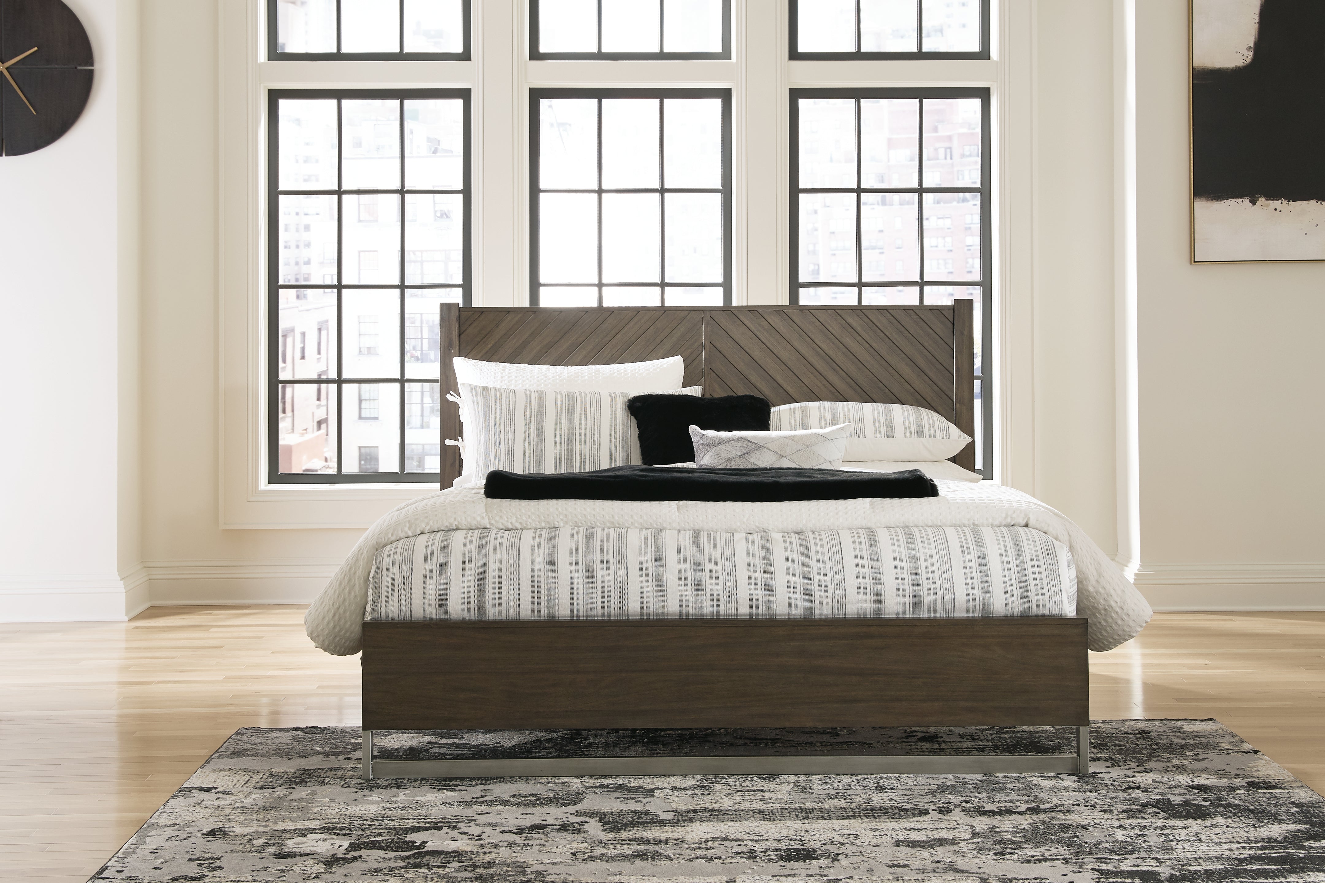 Lullora Furniture - Ashley Furniture - Arkenton Bedroom - California King Panel Bed / Grayish Brown - B786B5
