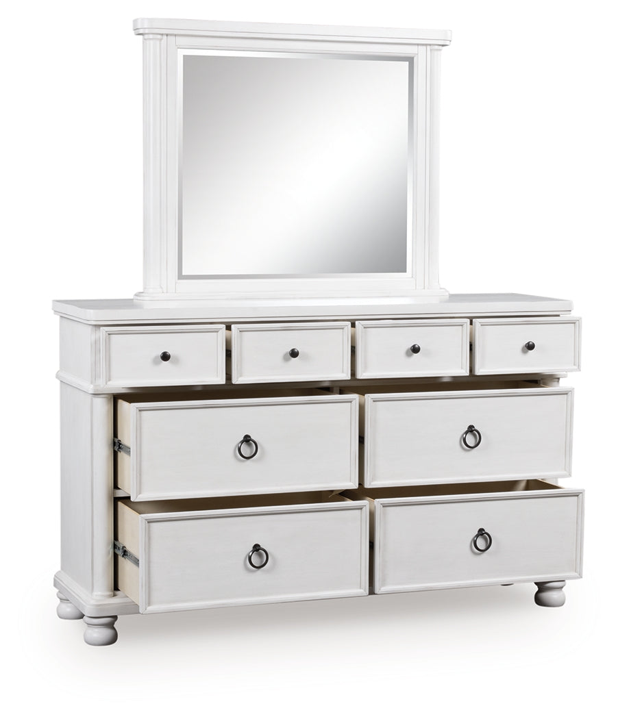 Lullora Furniture - Ashley Furniture - Rowlenstown Bedroom - Dresser and Mirror / Antique White - PCB823B1