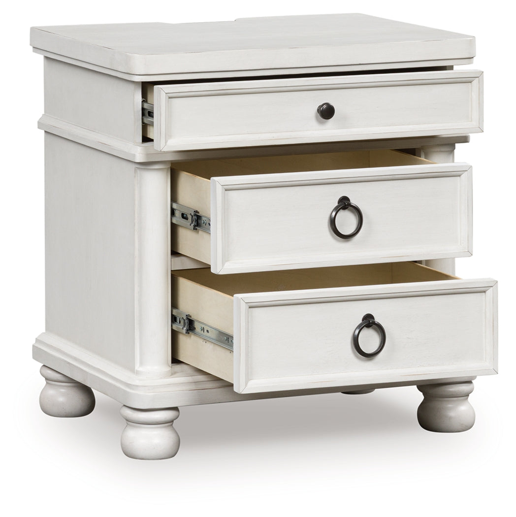 Lullora Furniture - Ashley Furniture - Rowlenstown Bedroom - Three Drawer Night Stand / Antique White - PCB823-93
