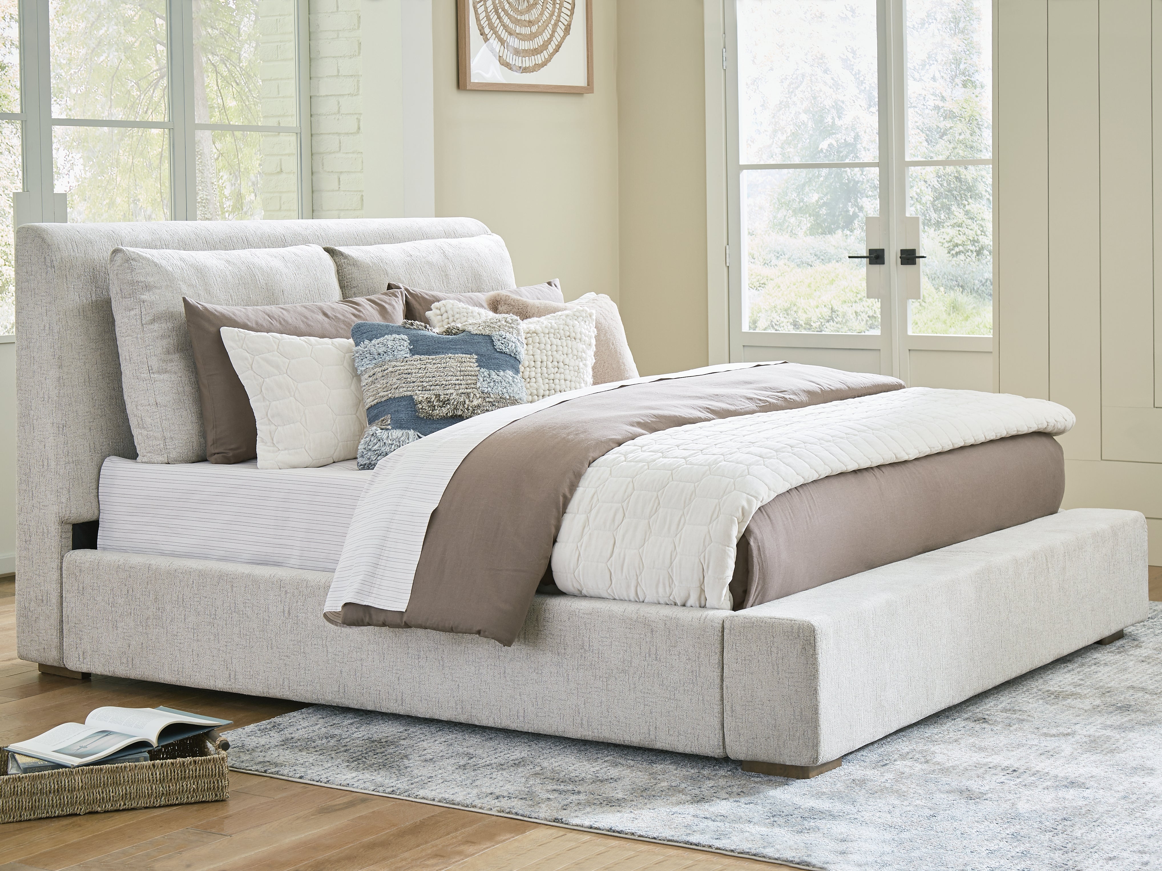 Lullora Furniture - Ashley Furniture - Cabalynn Bedroom - California King Upholstered Bed / Light Brown - B974B7