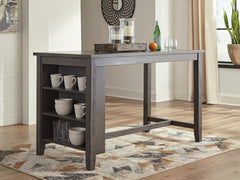 Lullora Furniture - Ashley Furniture - Caitbrook Dining Room - RECT DRM Counter TBL Set(7/CN) / Gray - D388-423