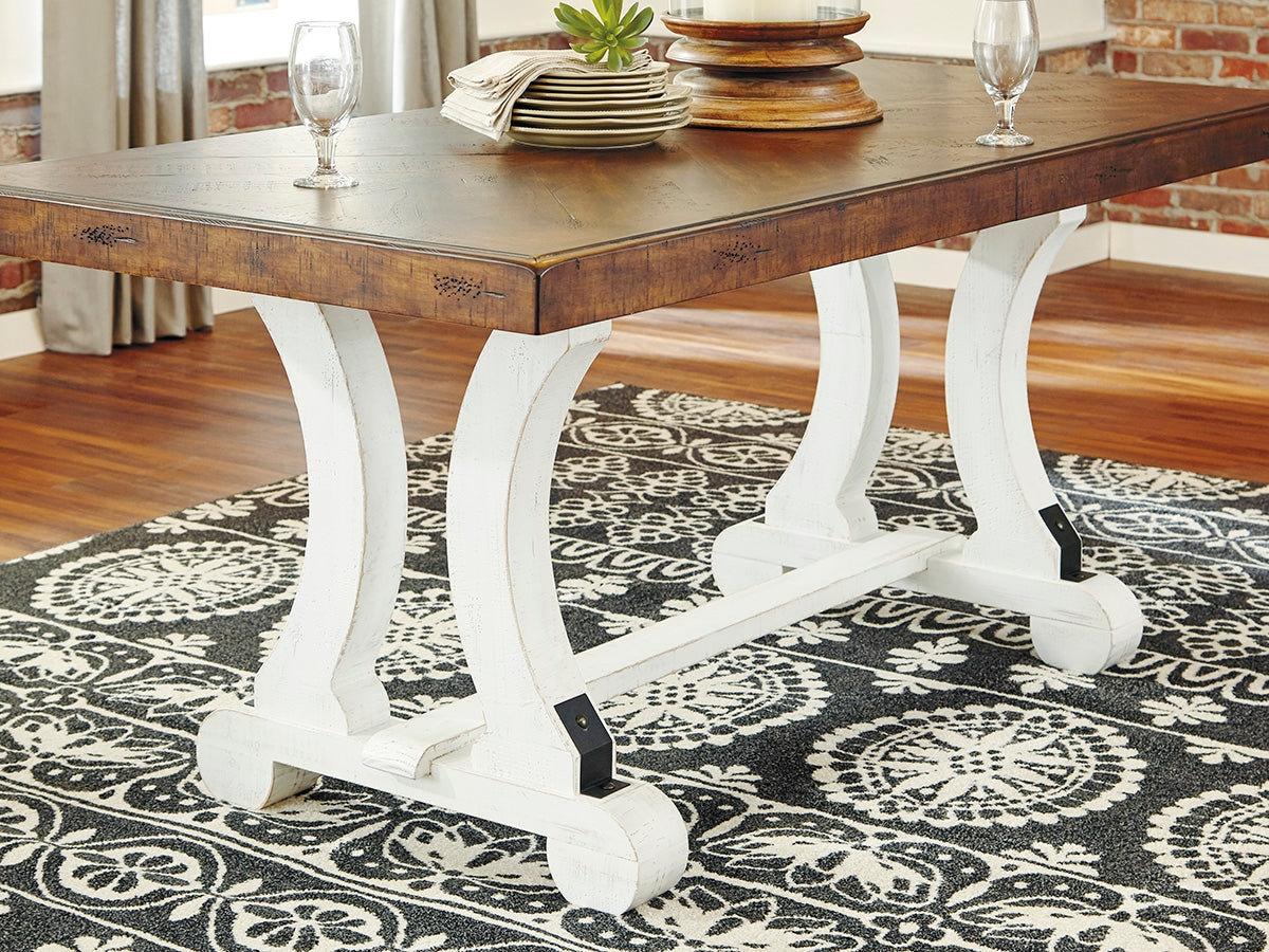Lullora Furniture - Ashley Furniture - Valebeck Dining Room - Rectangular Dining Room Table / White/Brown - D546-35