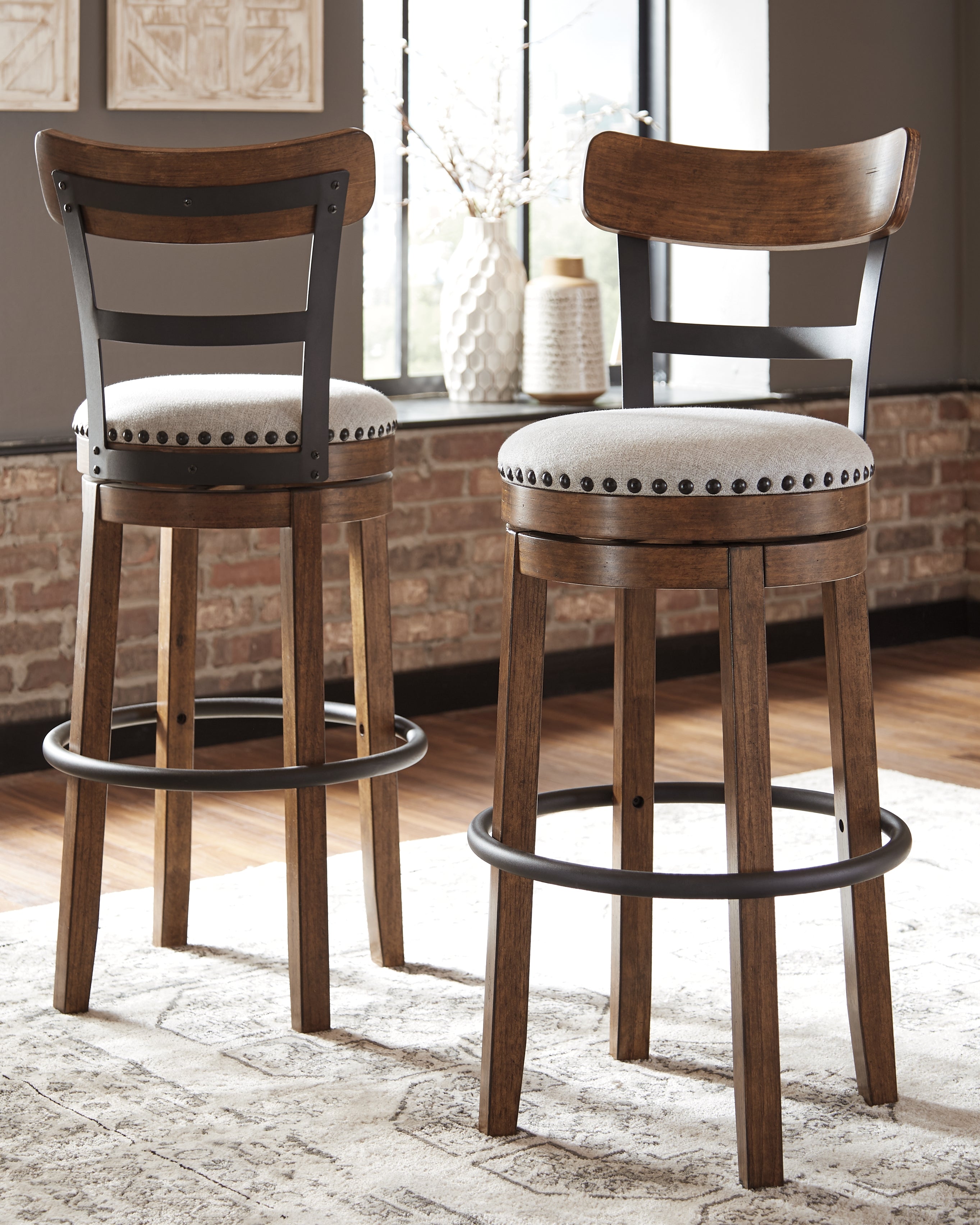 Lullora Furniture - Ashley Furniture - Valebeck Dining Room - Tall UPH Swivel Barstool(1/CN) / Brown - D546-430