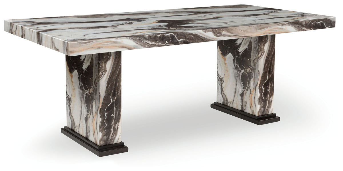 Lullora Furniture - Ashley Furniture - Jeshina Dining Table - Dining Table / Dark Brown/Beige - PCD581D4