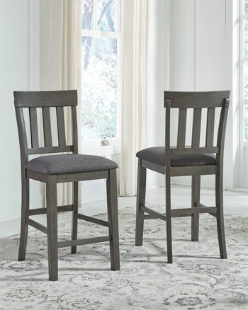 Lullora Furniture - Ashley Furniture - Hallanden Dining Room - Counter Height Bar Stool (Set of 2) / Two-tone Gray - D589-124X2