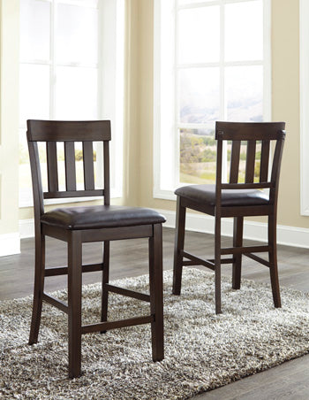 Lullora Furniture - Ashley Furniture - Haddigan Dining Room - Counter Height Bar Stool (Set of 2) / Dark Brown - D596-124X2