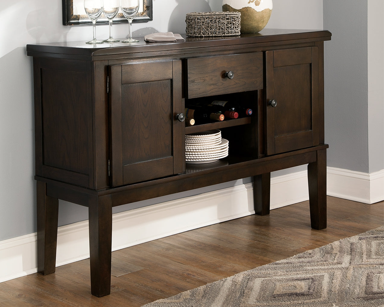 Lullora Furniture - Ashley Furniture - Haddigan Dining Room - Dining Room Server / Dark Brown - D596-60