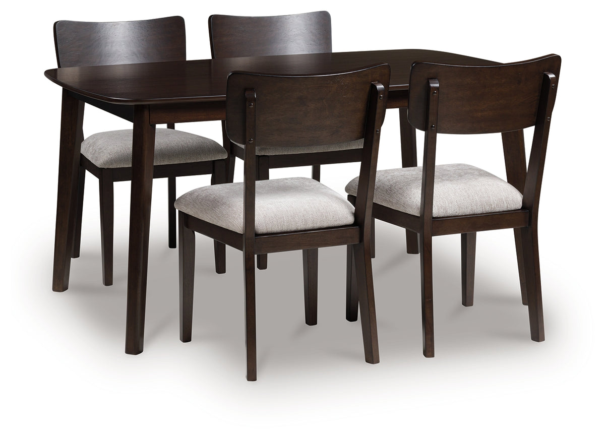 Lullora Furniture - Ashley Furniture - Mallenette Dining Table and 4 Chairs (Set of 5) - Dining Room Table Set (5/CN) / Merlot - PCD607-225