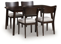 Lullora Furniture - Ashley Furniture - Mallenette Dining Table and 4 Chairs (Set of 5) - Dining Room Table Set (5/CN) / Merlot - PCD607-225