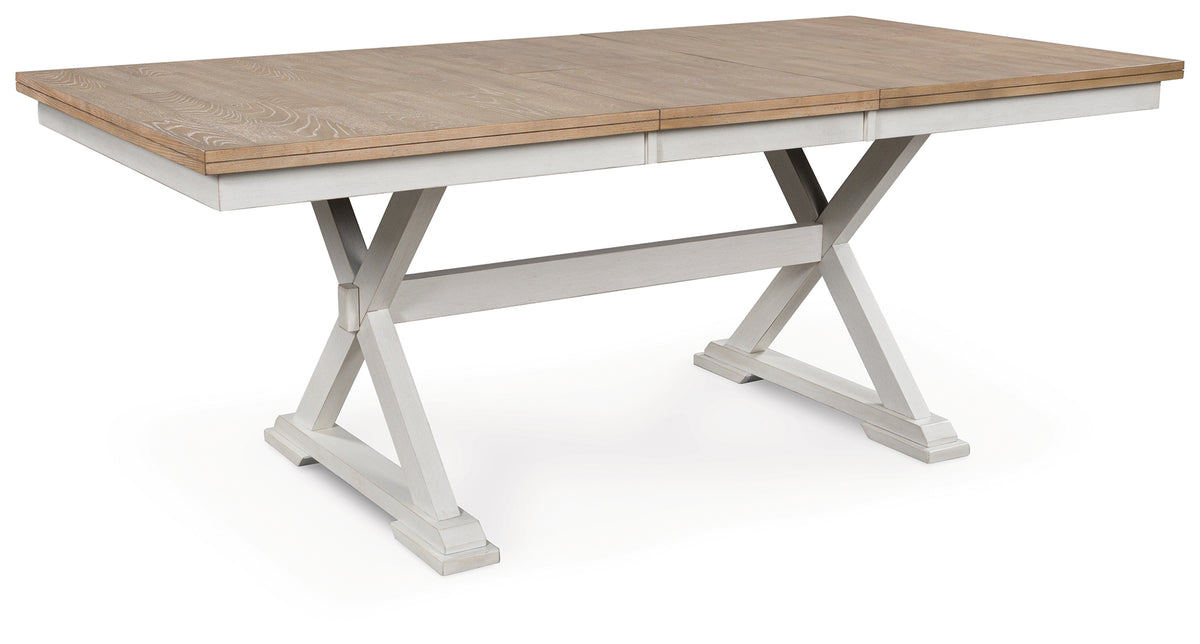 Lullora Furniture - Ashley Furniture - Purlaney Dining Butterfly Extension Table - RECT DRM Butterfly EXT Table / Antique White/Natural - PCD627-35