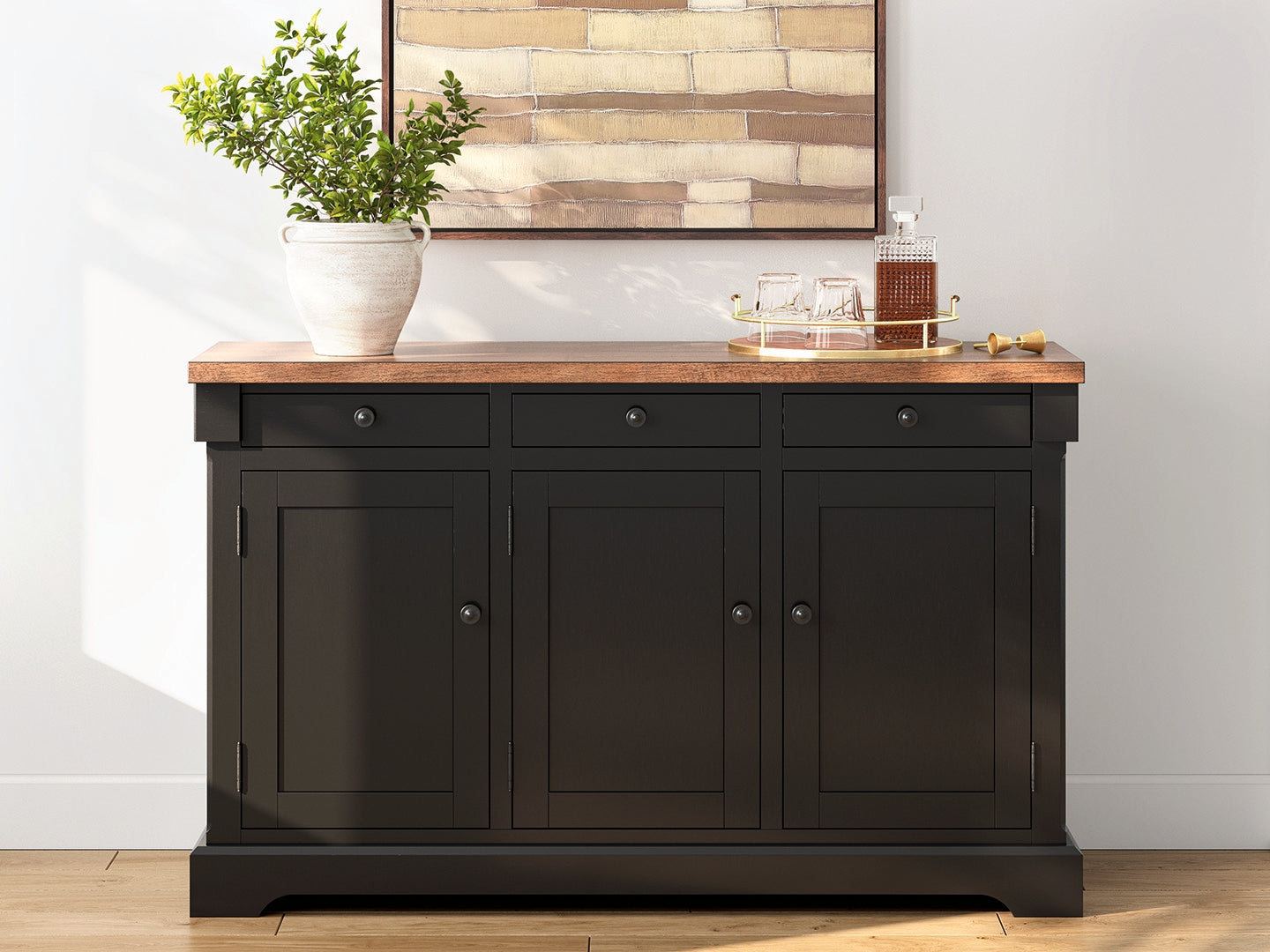Lullora Furniture - Ashley Furniture - Wildenauer Dining Room - Dining Room Buffet / Brown/Black - D634-80