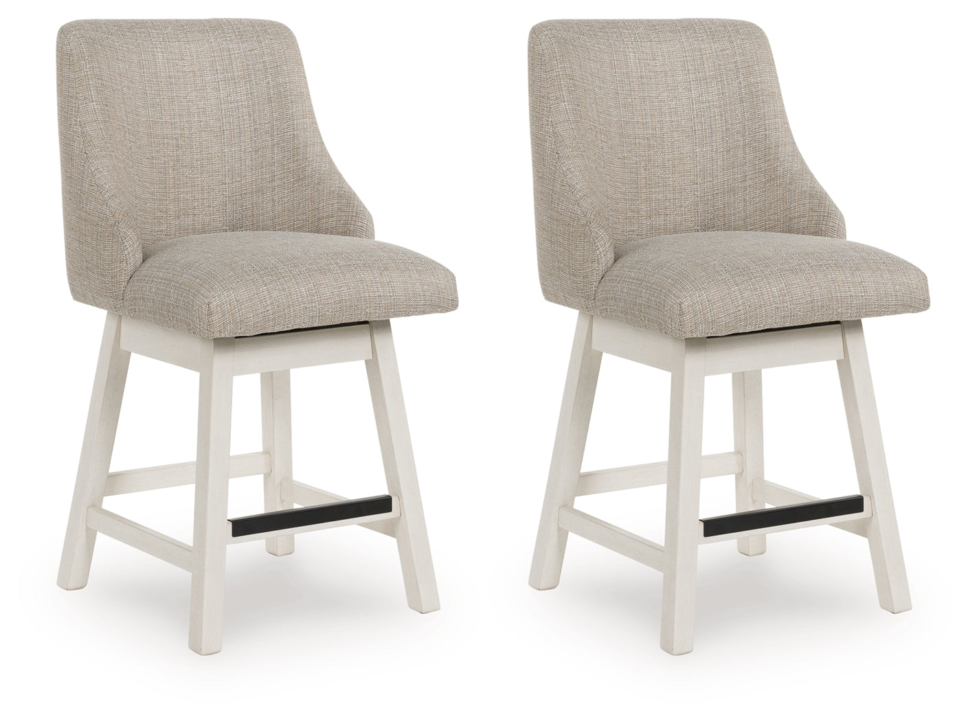 Lullora Furniture - Ashley Furniture - Robbinsdale Dining Room - Counter Height Barstool (Set of 2) / Antique White - D642-324X2