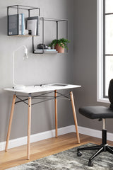 Lullora Furniture - Ashley Furniture - Jaspeni Office Desk - Home Office Desk / White/Natural - H020-110