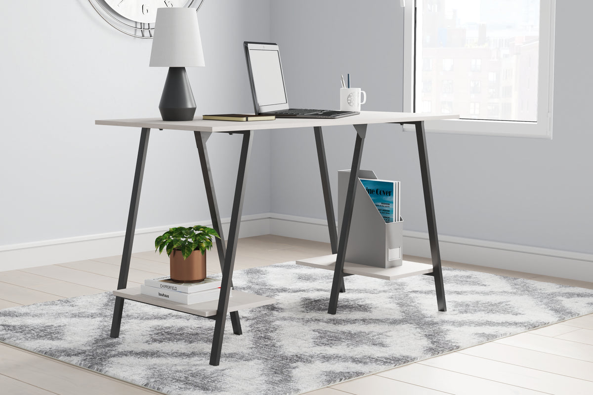 Lullora Furniture - Ashley Furniture - Bayflynn Office Desk - Home Office Desk / White/Black - H288-27
