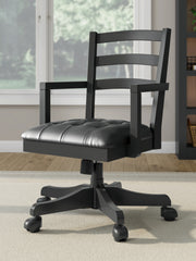 Lullora Furniture - Ashley Furniture - Wildenauer Home Office Desk Chair - Home Office Swivel Desk Chair / Black - H664-01A