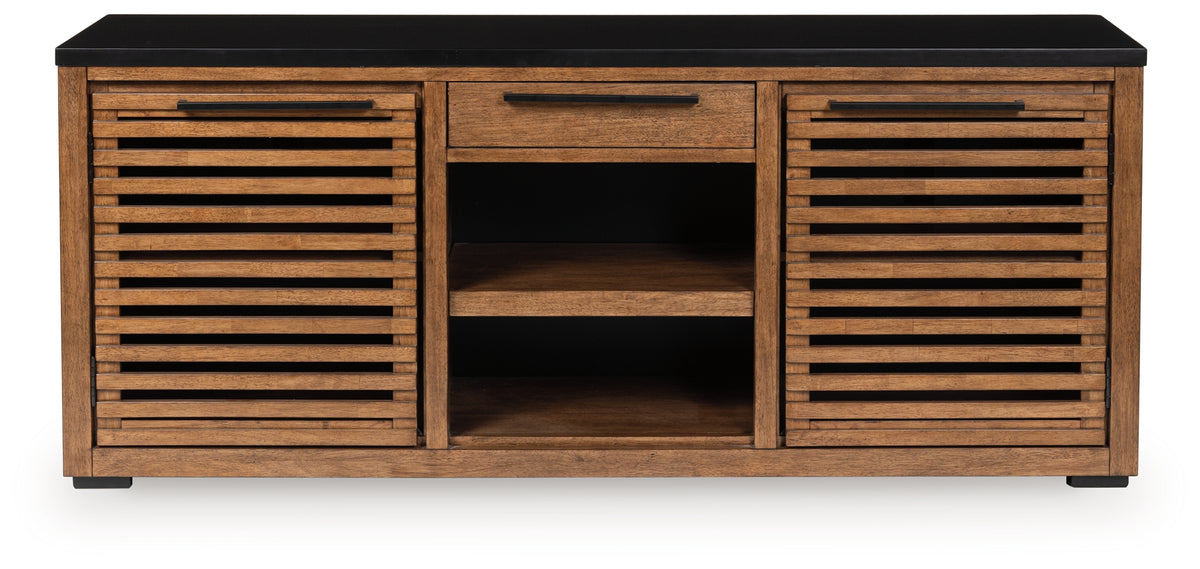 Lullora Furniture - Ashley Furniture - Kallari Bookcase - Credenza / Warm Brown/Black - H737-60