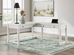 Lullora Furniture - Ashley Furniture - Robbinsdale Office Desk - L-Shaped Home Office Desk / Antique White - H742H1