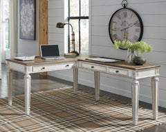 Lullora Furniture - Ashley Furniture - Realyn Office Desk - Home Office Desk Return / White/Brown - H743-34R