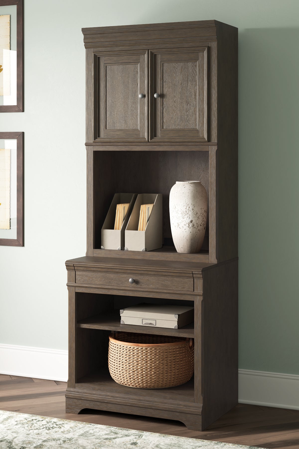 Lullora Furniture - Ashley Furniture - Janismore Bookcase - Bookcase / Weathered Gray - H776H7