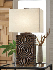 Lullora Furniture - Ashley Furniture - Heathbury Lighting - Paper Table Lamp (1/CN) / Antique Brown - L235964