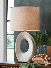 Lullora Furniture - Ashley Furniture - Trentlen Lighting - Paper Table Lamp (1/CN) / Cream/Gold Finish - L235984
