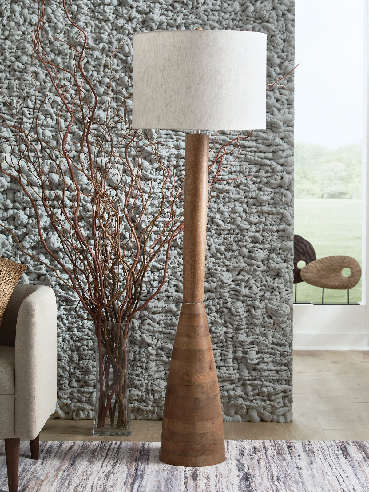Lullora Furniture - Ashley Furniture - Ailsa Lighting - Wood Floor Lamp (1/CN) / Natural Brown - L329111