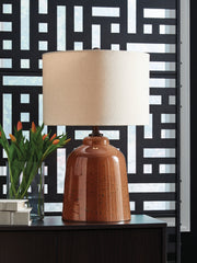 Lullora Furniture - Ashley Furniture - Aaleahya Lighting - Glass Table Lamp (1/CN) / Rust - L430904