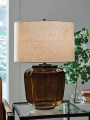 Lullora Furniture - Ashley Furniture - Bainmore Lighting - Glass Table Lamp (1/CN) / Amber - L430914