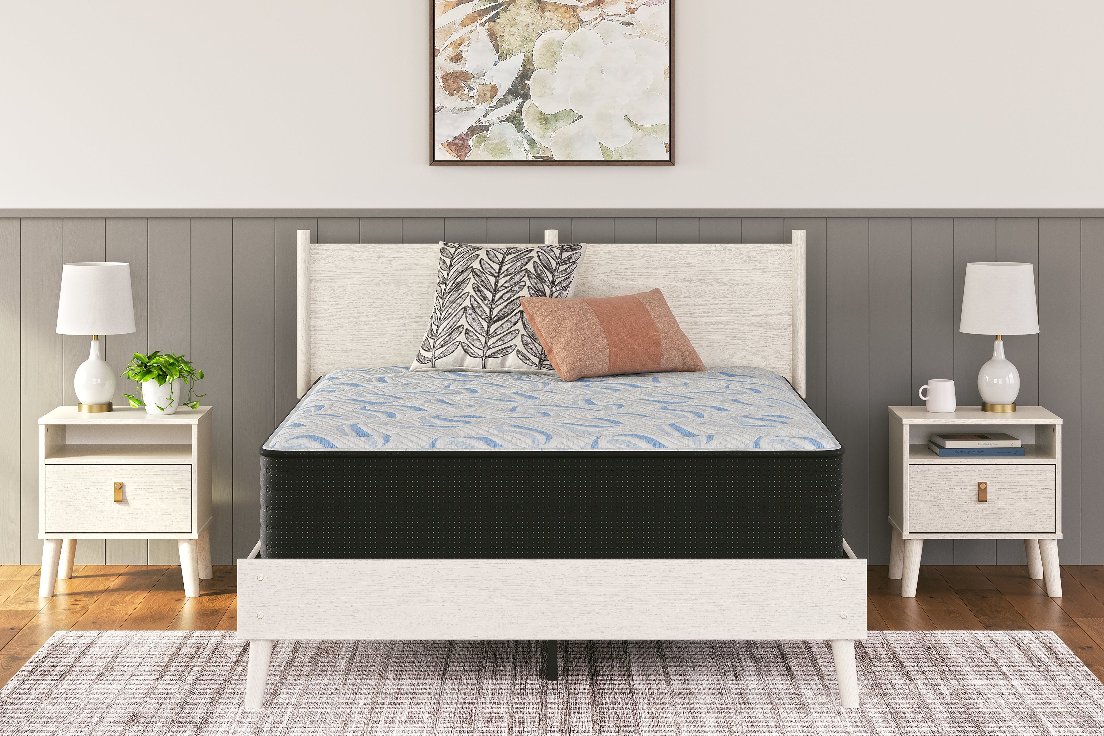 Lullora Furniture - Ashley Furniture - Elite Springs Plush Mattresses - Full / Gray/Blue - M40621