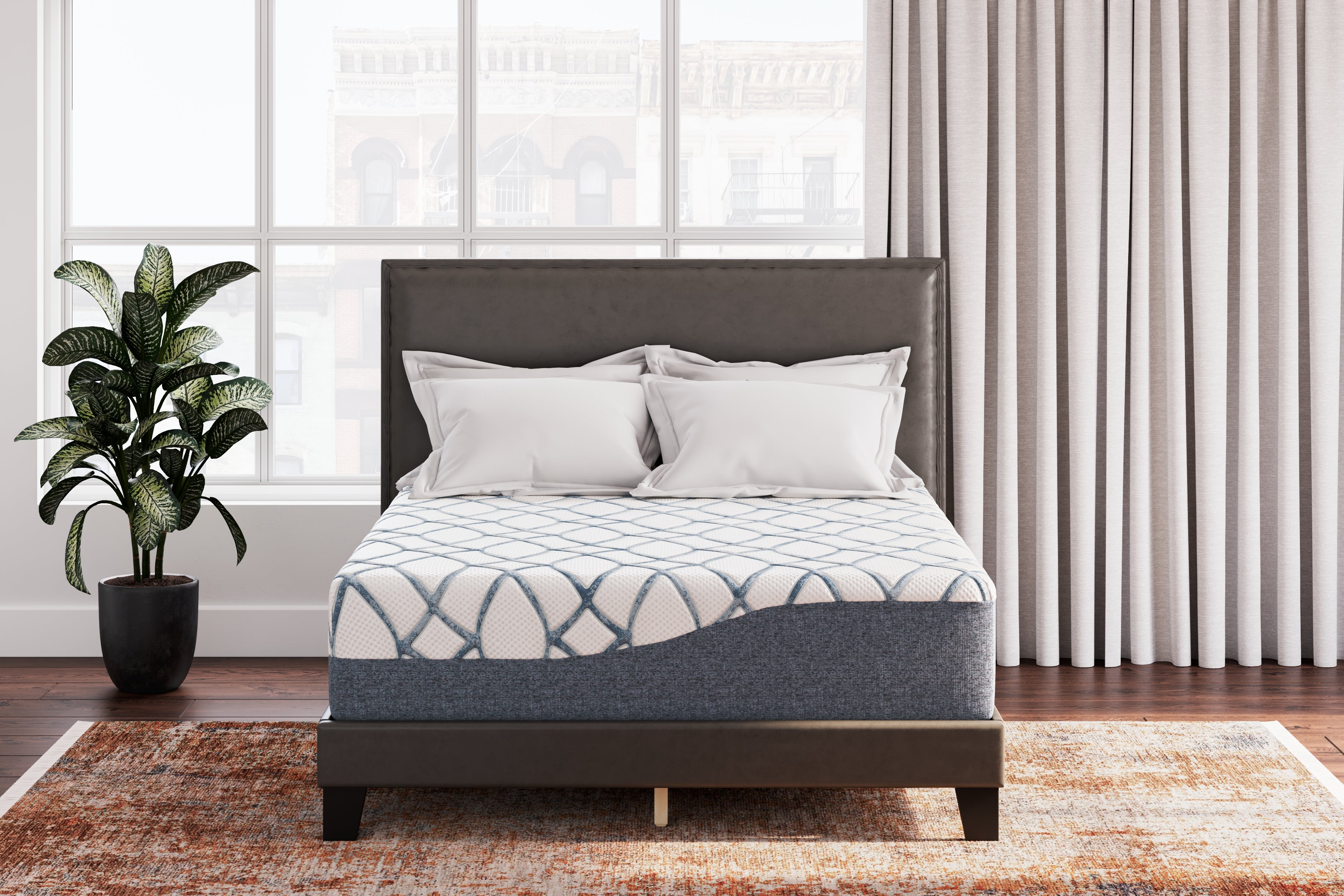 Lullora Furniture - Ashley Furniture - 14 Inch Chime Elite 2.0 Mattresses - Queen / White/Blue - M42731