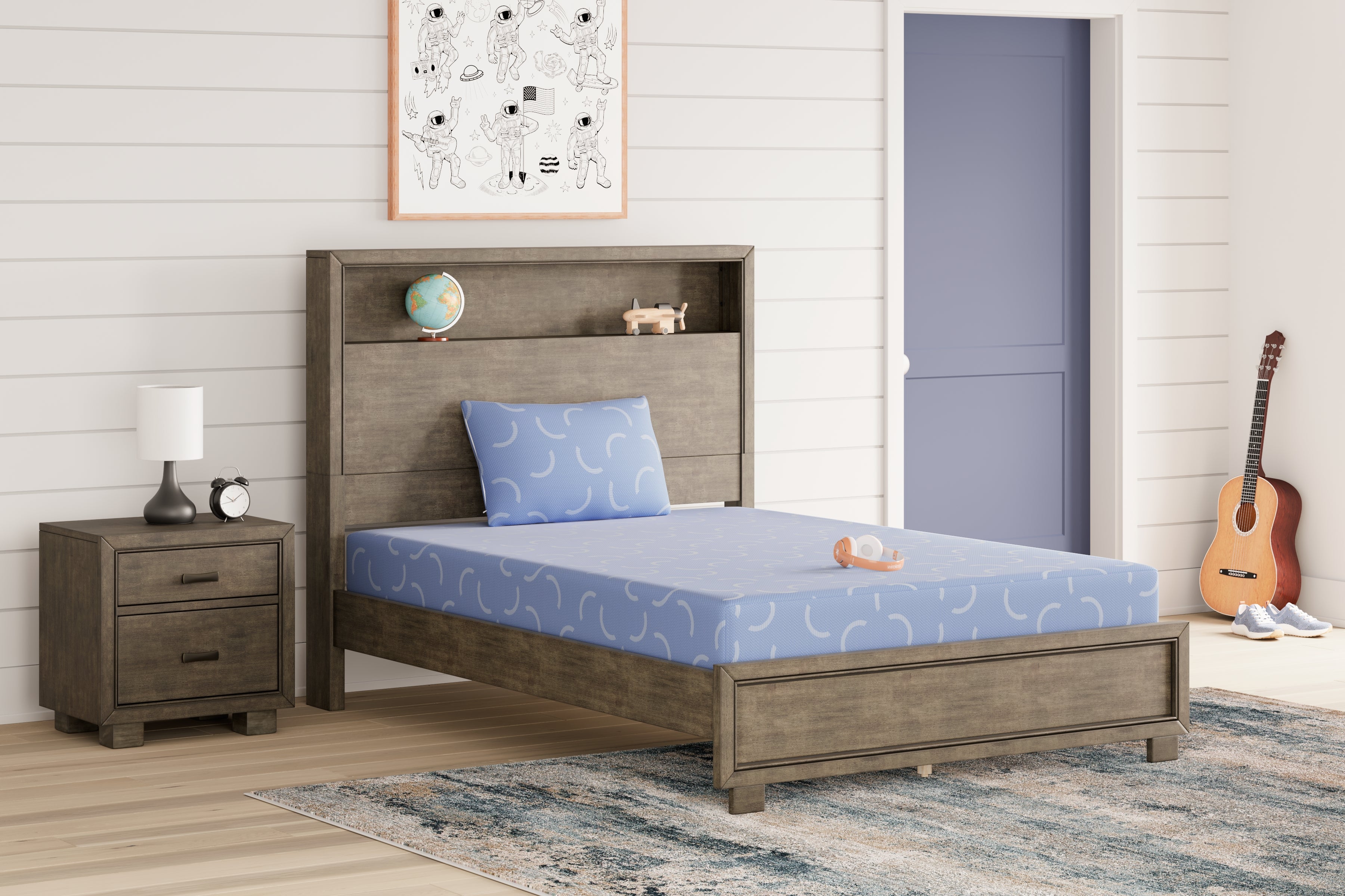 Lullora Furniture - Ashley Furniture - iKidz Ocean Mattresses - Twin and Pillow 2/CN / Blue - M43011