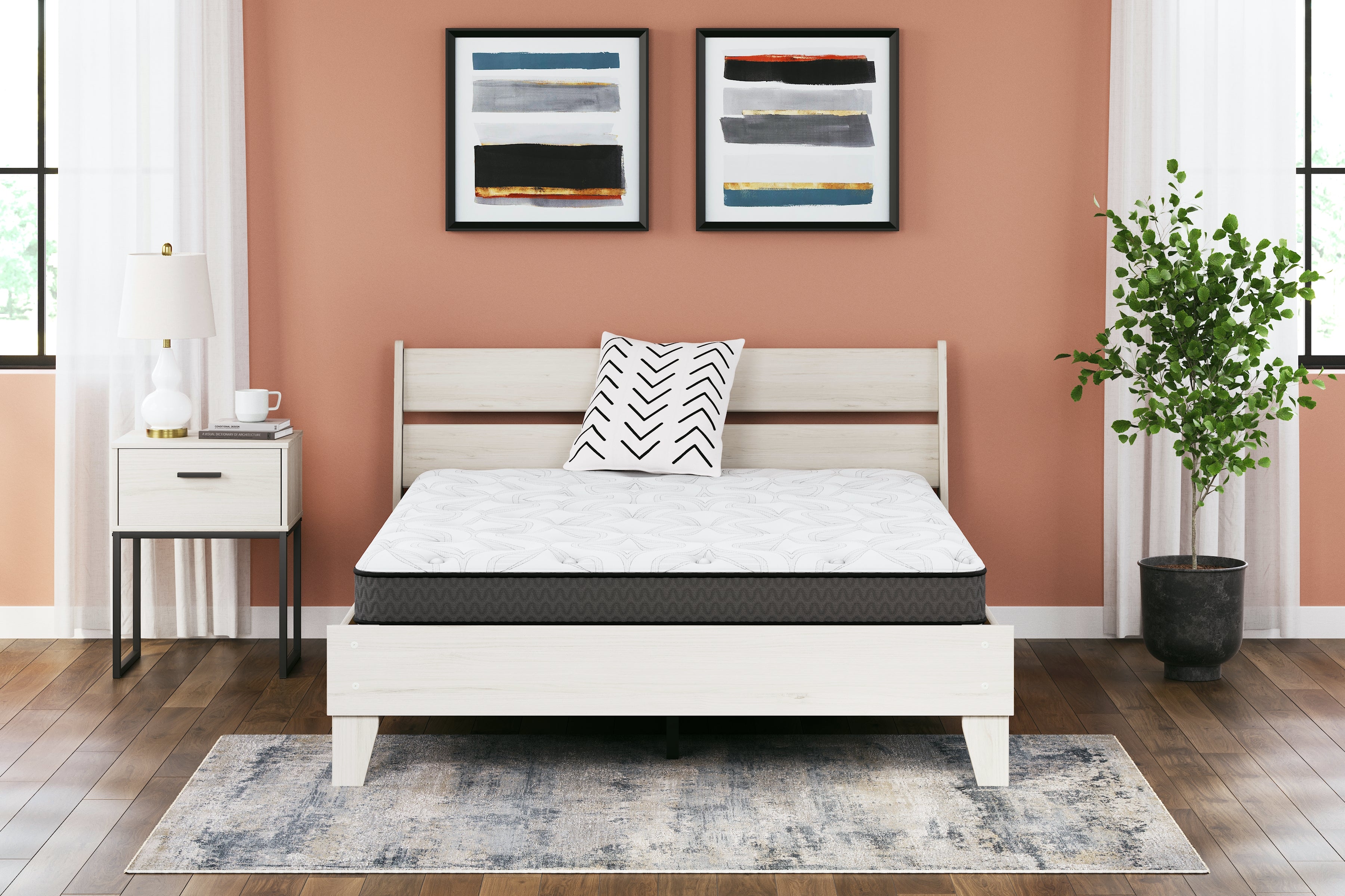 Lullora Furniture - Ashley Furniture - 8 Inch Bonnell Hybrid Mattresses - Twin / White - M58711