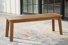 Lullora Furniture - Ashley Furniture - Janiyah Outdoor - Bench / Light Brown - P407-600