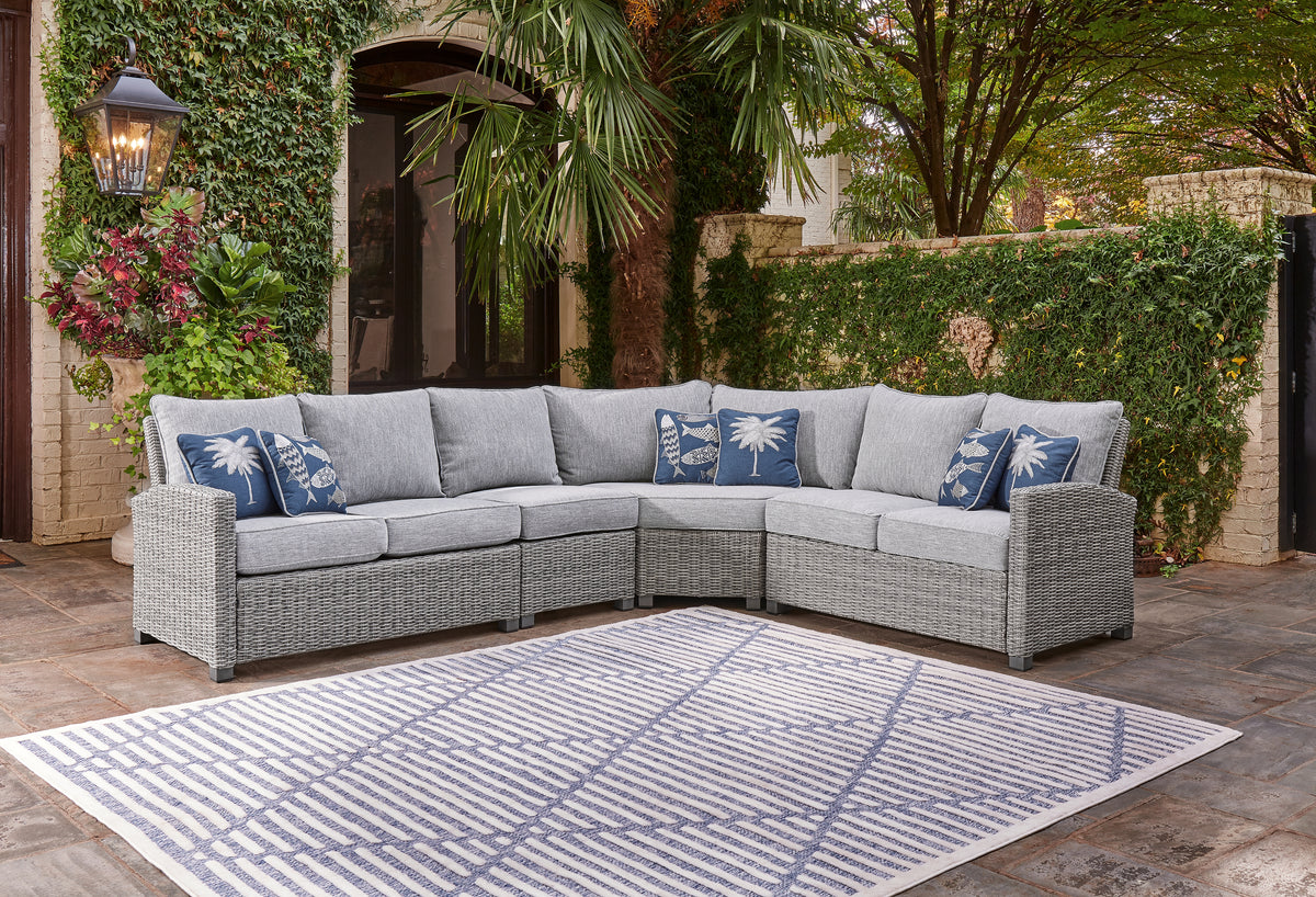 Lullora Furniture - Ashley Furniture - Naples Beach Outdoor - 3-Piece Outdoor Sectional / Light Gray - P439P1