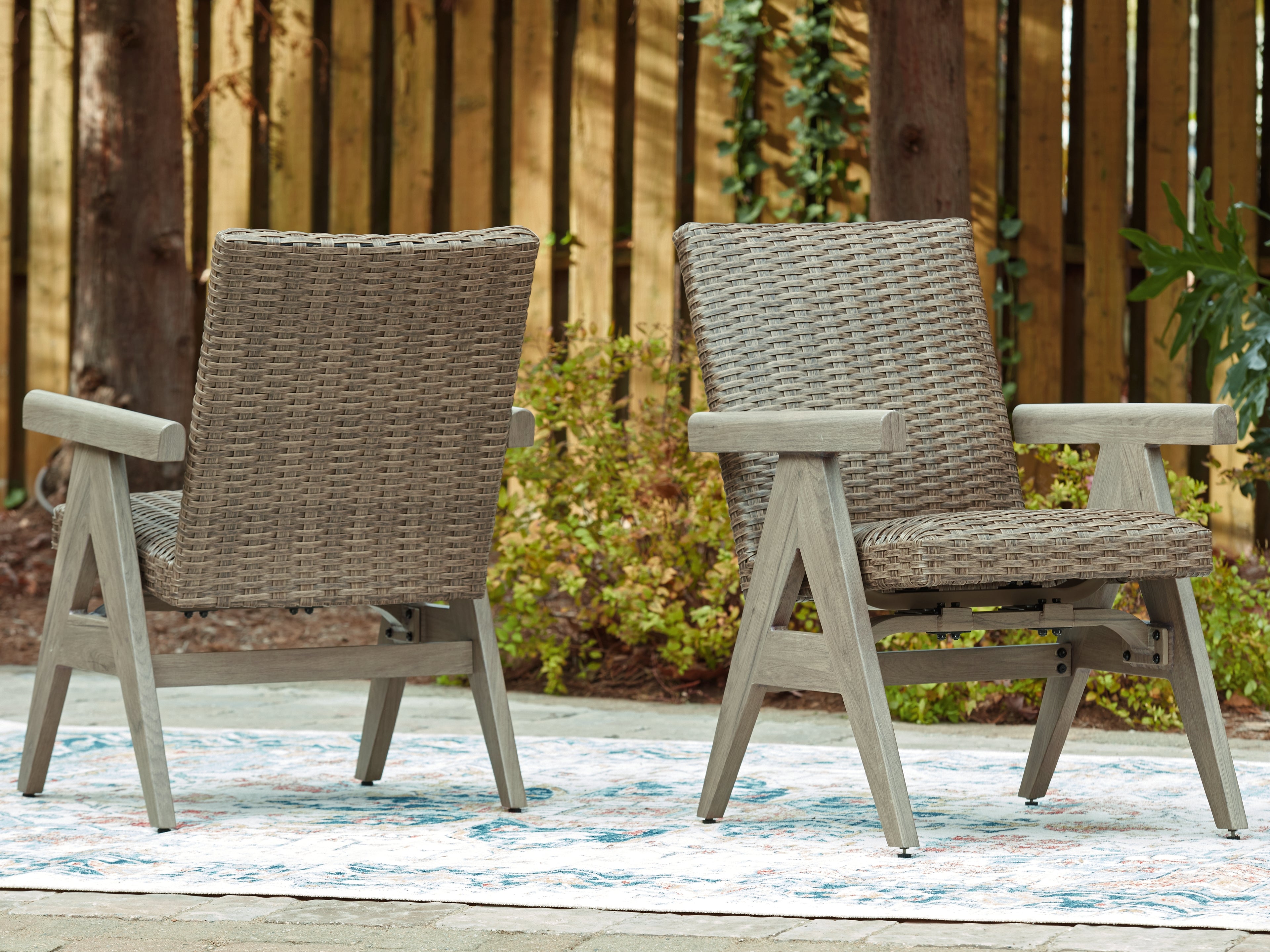 Lullora Furniture - Ashley Furniture - Cliff Trails Outdoor - Rocking Arm Chair (Set of 2) / Beige - PCP690-602A
