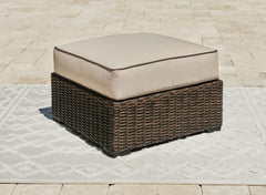 Lullora Furniture - Ashley Furniture - Coastline Bay Outdoor - Ottoman with Cushion / Brown - P784-814