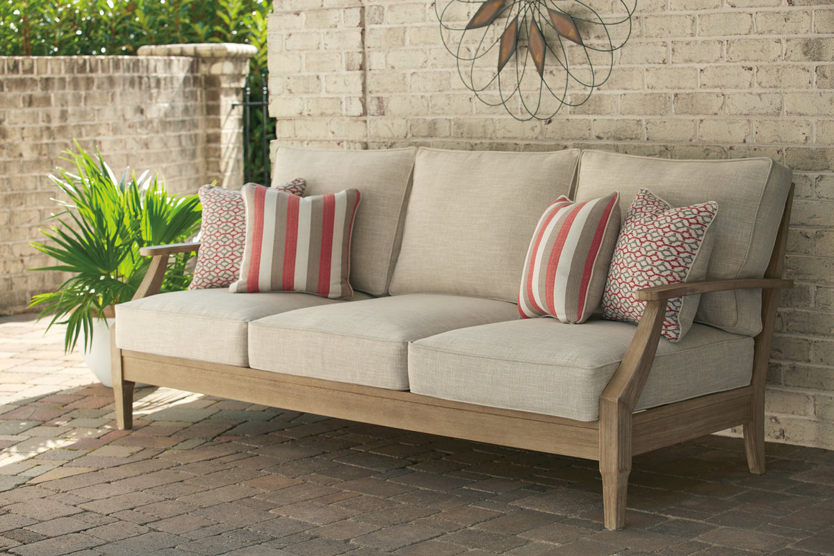 Lullora Furniture - Ashley Furniture - Clare View Outdoor - Corner with Cushion / Beige - P801-877